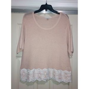 LC Lauren Conrad - Cream Short Sleeved Sweater